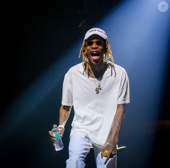 Wiz Khalifa en concert au Mandalay Bay Events Center à Las Vegas. Le 7 août 2015.