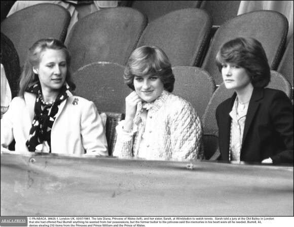 Diana et Sarah Spencer à Wimbledon en 1981