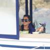 Kourtney Kardashian passe l'après-midi avec Mason et Penelope, à Los Angeles, le 15 août 2015