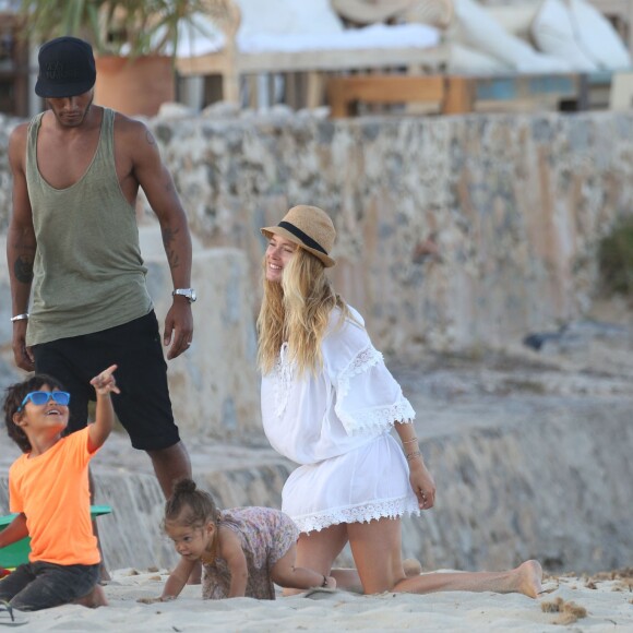 Dutch super model Doutzen Kroes and DJ husband Sunnery James enjoy holiday in Ibiza, Spain, with children. Doutzen Kroes relaxed on the white sands of Ibiza as she spent the day with her husband and their two children Phyllon and Myllena on Monday August 17, 2015. Photo by Look Press/ABACAPRESS.COM18/08/2015 - 