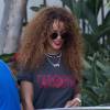 Rihanna à la sortie du restaurant Geoffrey's à Malibu, le 16 août 2015.
