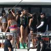 Kendall Jenner en bateau à Saint-Barthélemy, le 19 août 2015.