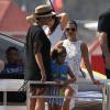 Tyga, Kris Jenner, Mason et sa mère Kourtney Kardashian en bateau à Saint-Barthélemy, le 19 août 2015.