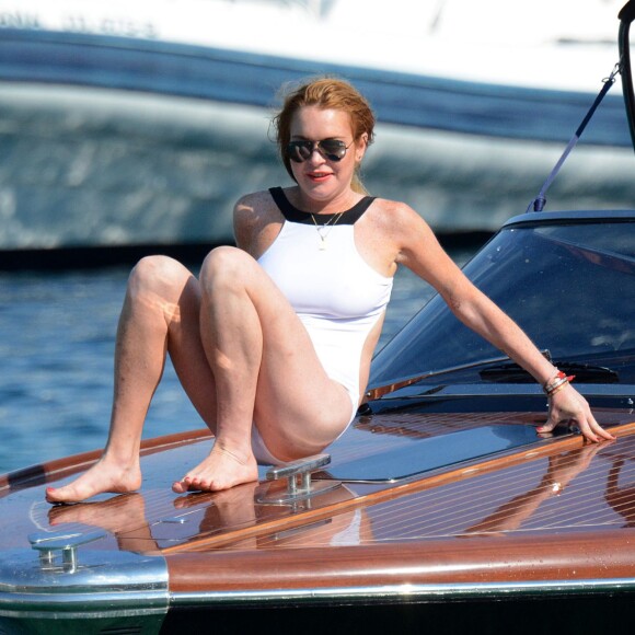 Lindsay Lohan à Mykonos, le 29 juillet 2015