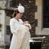 Image du baptême de la princesse Charlotte de Cambridge, fille du prince William et de la duchesse Catherine, le 5 juillet 2015 à Sandringham