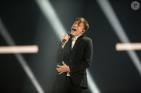 Loic Nottet (Belgique) - Répétitions (en tenues) de la finale de l'Eurovision 2015 à Vienne, le 22 mai 2015.