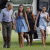 La famille Obama de retour à la Maison Blanche après des vacances à Martha's Vineyard. Washington, le 23 août 2015.