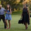 Le président Barack Obama, Michelle Obama et leurs filles Sasha et Malia rentrent à la Maison Blanche après des vacances à Martha's Vineyard. Washington, le 23 août 2015.