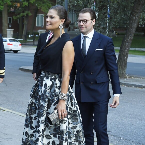 La princesse Victoria et le prince Daniel de Suède célébraient avec le roi Carl XVI Gustaf et la reine Silvia le 90e anniversaire de Sveriges Radio (Radio Suède), le 21 août 2015 à Stockholm.