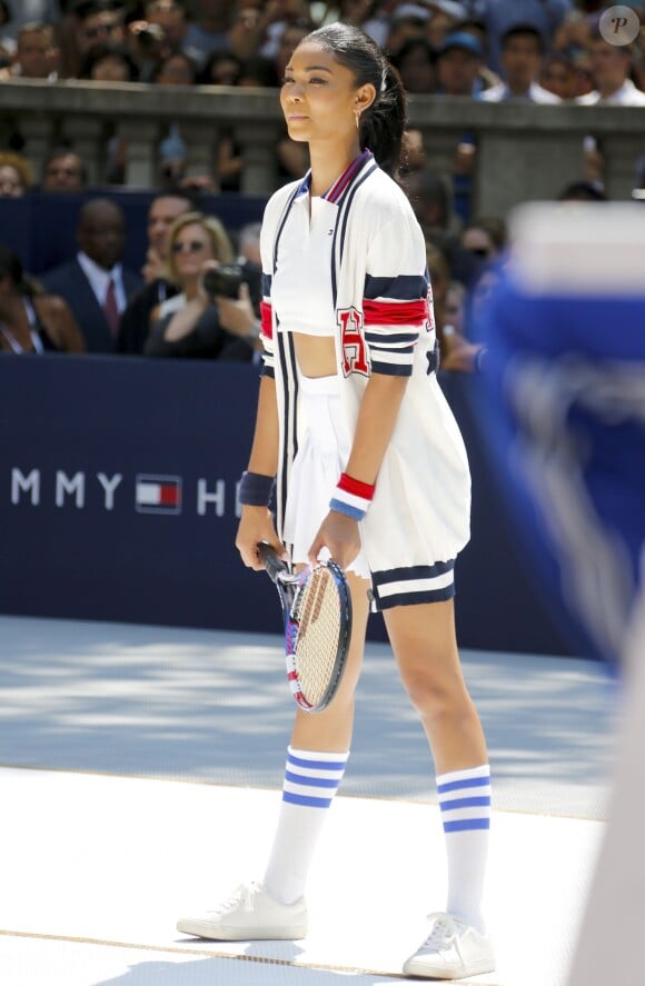 Chanel Iman - Lancement de la ligne de vêtements "Tommy x Nadal" à New York le 25 août 2015 pendant le tournoi des célébrités de Bryant Park. Rafael Nadal et Tommy Hilfiger lancent une ligne de sous-vêtements, de vêtements sur-mesure et un parfum "TH Bold".  New York