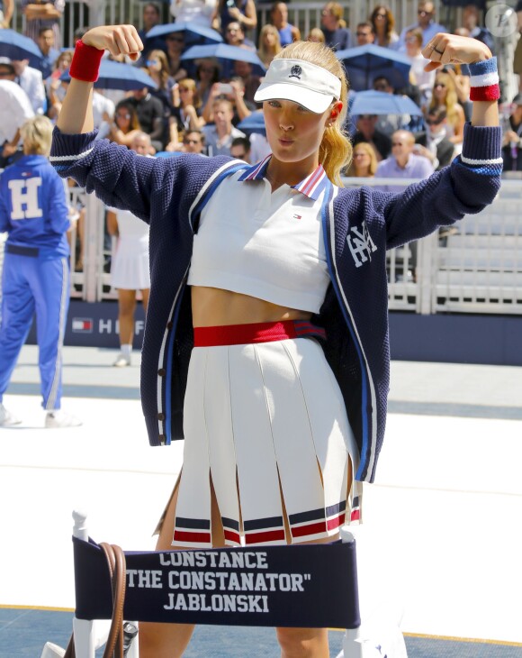 Constance Jablonski - Lancement de la ligne de vêtements "Tommy x Nadal" à New York le 25 août 2015 pendant le tournoi des célébrités de Bryant Park. Rafael Nadal et Tommy Hilfiger lancent une ligne de sous-vêtements, de vêtements sur-mesure et un parfum "TH Bold".  