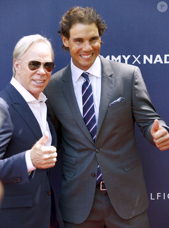 Tommy Hilfiger et Rafael Nadal - Lancement de la ligne de vêtements "Tommy x Nadal" à New York le 25 août 2015 pendant le tournoi des célébrités de Bryant Park. Rafael Nadal et Tommy Hilfiger lancent une ligne de sous-vêtements, de vêtements sur-mesure et un parfum "TH Bold". 