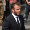 David Beckham à Bury pour les obsèques de Neville Neville, le père des frères Phil et Gary, le 27 août 2015.