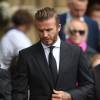 David Beckham à Bury aux obsèques de Neville Neville, le père de Phil et Gary, le 27 août 2015.