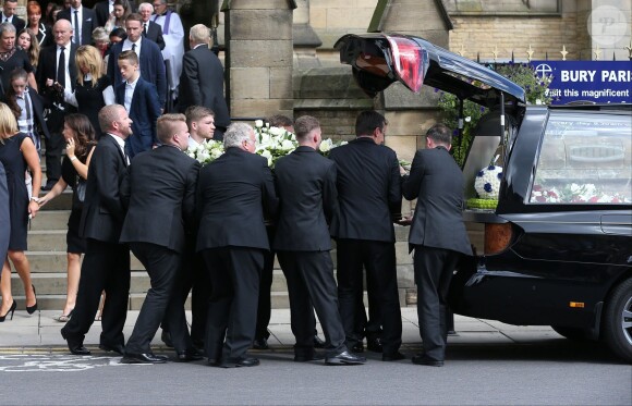 Gary Neville à Bury aux obsèques de son père Neville Neville le 27 août 2015. 