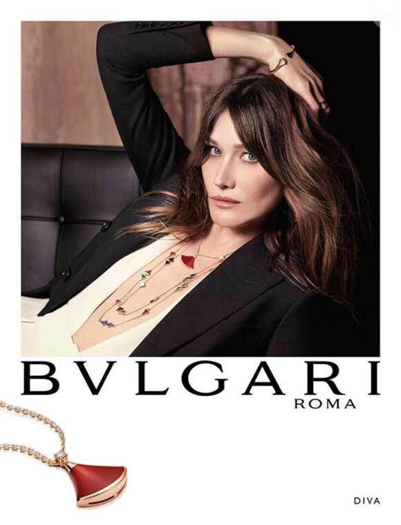 Carla Bruni pour Bulgari, nouvelle campagne, 2015.