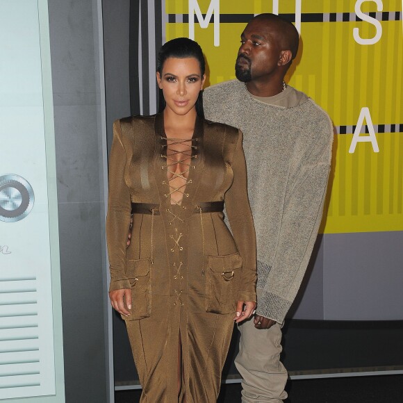 Kim Kardashian et Kanye West aux MTV Video Music Awards 2015 au Microsoft Theater. Los Angeles, le 30 août 2015.