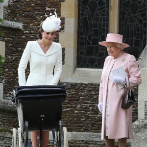 Baptême de la princesse Charlotte de Cambridge, fille de Kate Middleton et du prince William, le 5 juillet 2015 à Sandringham.