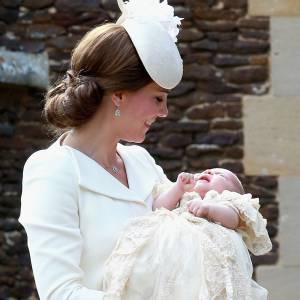 Baptême de la princesse Charlotte de Cambridge, fille de Kate Middleton et du prince William, le 5 juillet 2015 à Sandringham.