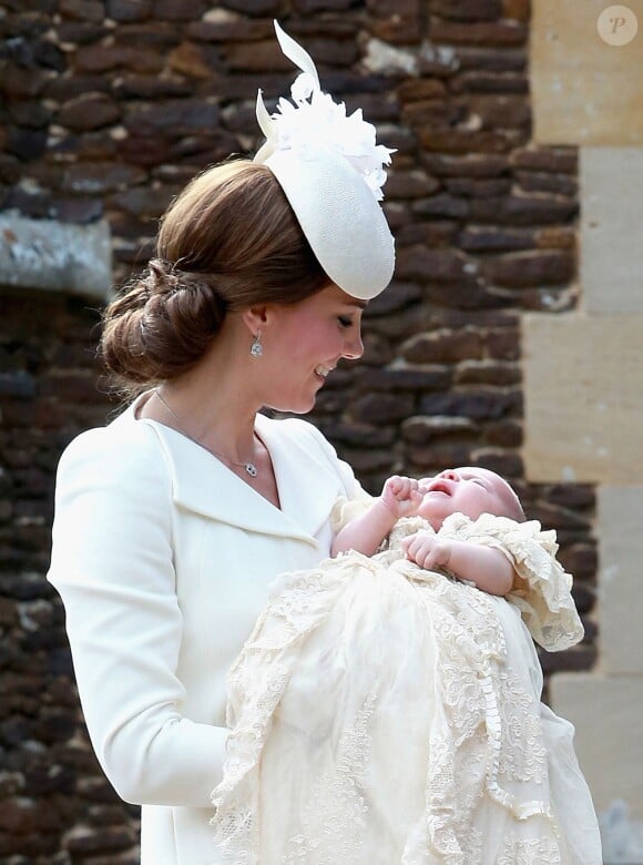 Baptême de la princesse Charlotte de Cambridge, fille de Kate Middleton et du prince William, le 5 juillet 2015 à Sandringham.