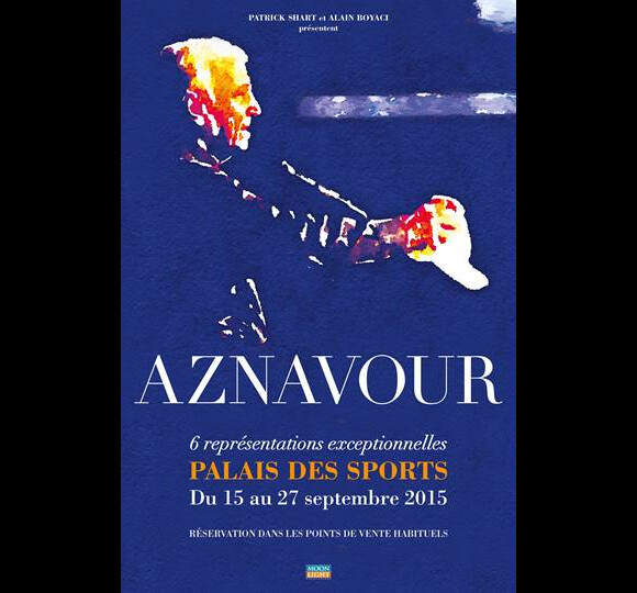 Affiche des concerts parisiens de Charles Aznavour du 15 au 27 septembre 2015