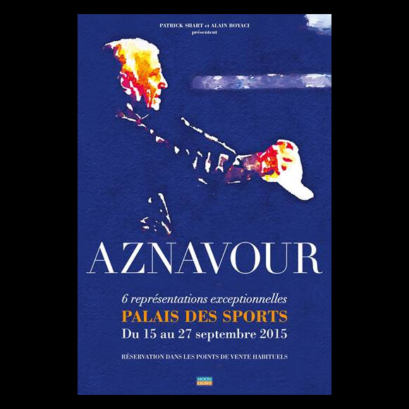 Affiche des concerts parisiens de Charles Aznavour du 15 au 27 septembre 2015