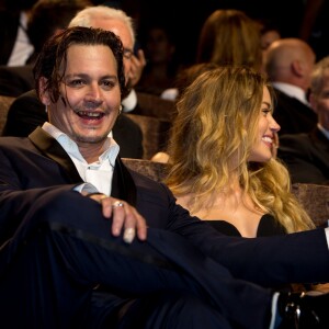 Johnny Depp et Amber Heard lors de la première de Black Mass lors du 72e Festival du film à Venise, le 4 septembre 2015