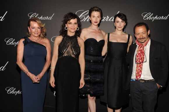 Caroline Scheufele, Juliette Binoche, Elettra Rossellini Wiedemann, Anita Caprioli, Alessandro Rossellini - Photocall du dîner impérial Chopard lors du 72ème festival du film de Venise (la Mostra), le 4 septembre 2015.