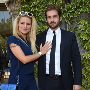 Michelle Hunziker et son mari Tomaso Trussardi arrivent au Lido pour le 72e Festival du Film de Venise, la Mostra. Le 7 septembre 2015.