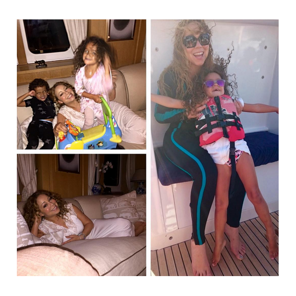 Mariah Carey et ses enfants en vacances sur le yacht de James Packer / photo postée sur le compte Instagram de la chanteuse américaine.
