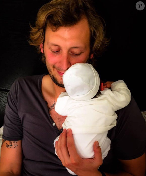 Amaury Leveaux avec son petit garçon - septembre 2015