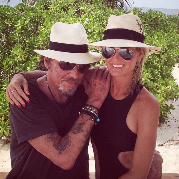 Derniers jours de vacances à Saint-Barthélemy pour Johnny Hallyday et Laeticia, septembre 2015.