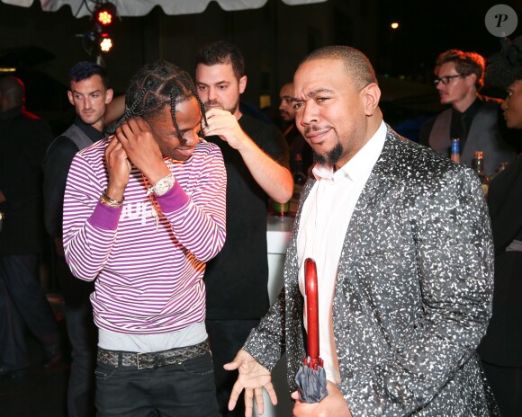 Travis Scott et Timbaland assistent à la block party de Rihanna au New York Edition. New York, le 10 septembre 2015.