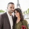 Exclusif - Tony Parker et sa femme Axelle Francine à Paris, le 5 juillet 2015.