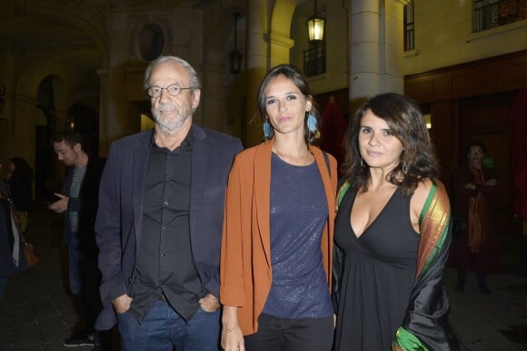 Patrick Chesnais, sa fille Emilie Chesnais, et Ilaria Borrelli - Générale de la pièce de théâtre "Le Mensonge" au théâtre Edouard VII à Paris, le 14 septembre 2015.