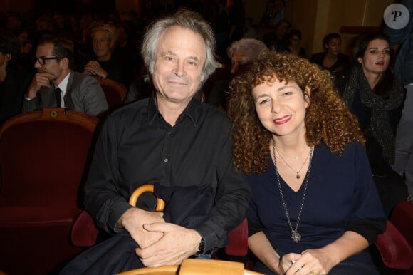 Franz-Olivier Giesbert et sa compagne Valérie Toranian - Générale de la pièce de théâtre "Le Mensonge" au théâtre Edouard VII à Paris, le 14 septembre 2015.