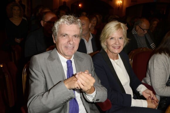 Claude Sérillon et sa compagne Catherine Ceylac - Générale de la pièce de théâtre "Le Mensonge" au théâtre Edouard VII à Paris, le 14 septembre 2015.