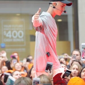 Justin Bieber en live sur le plateau de l'émission "Today" sur la NBC le 9 septembre 2015.