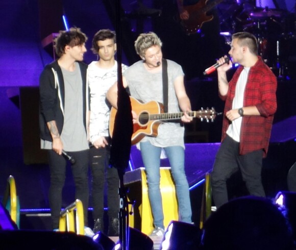 Louis Tomlinson, Niall Horan, Liam Payne, Zayn Malik - Le groupe One Direction en concert à Adelaïde en Australie dans le cadre de leur tournée "On The Road Again", le 17 février 2015.