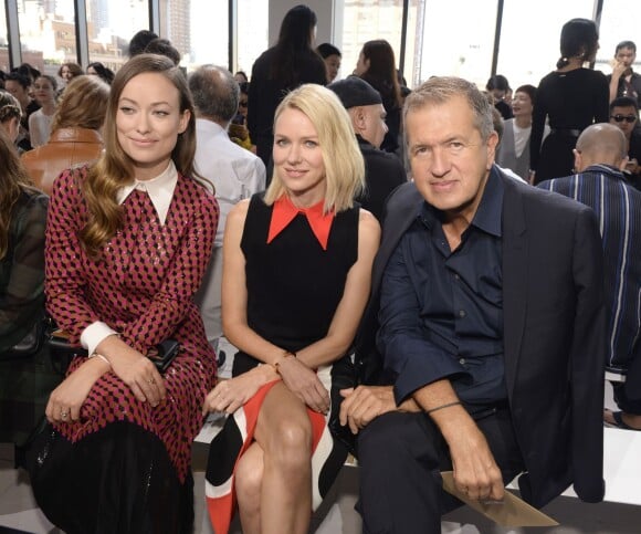 Olivia Wilde, Naomi Watts et Mario Testino assistent au défilé Michael Kors Collection (collection printemps-été 2016) aux Spring Studios. New York, le 16 septembre 2015.