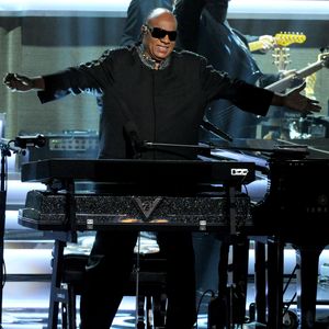 Stevie Wonder lors du concert Stevie Wonder : Songs In The Key Of Life - An All-Star Grammy Salute au Nokia Theatre LA Live de Los Angeles, le 10 février 2015