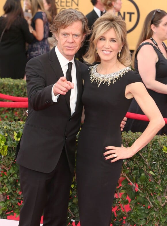 William H. Macy et sa femme Felicity Huffman - 21e cérémonie annuelle des "Screen Actors Guild Awards" à l'auditorium "The Shrine" à Los Angeles, le 25 janvier 2015.