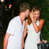 Miranda Kerr et son amoureux Evan Spiegel sortent du restaurant Giorgio Baldi à Santa Monica le dimanche 20 septembre 2015