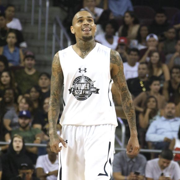 Chris Brown au Power 106 Celebrity All-Star Game à l'USC Galen Center. Los Angeles, le 20 septembre 2015.