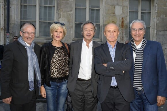 Laurence Piquet, Paul Wermus, Olivier Poivre d'Arvor et Norbert Balit - Soirée du Nouvel An juif chez Marek Halter à Paris le 20 septembre 2015.