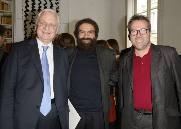 Marek Halter et Martin Hirsch - Soirée du Nouvel An juif chez Marek Halter à Paris le 20 septembre 2015.