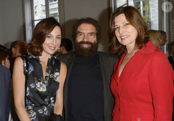 Elsa Zylberstein, Marek Halter et Aliza Bin-Noun - Soirée du Nouvel An juif chez Marek Halter à Paris le 20 septembre 2015.