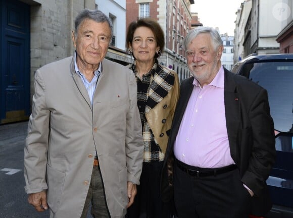 Professeur Etienne-Emile Baulieu avec sa femme et Yves Coppens - Soirée du Nouvel An juif chez Marek Halter à Paris le 20 septembre 2015.