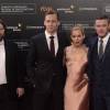 Ben Wheatley, Tom Hiddleston, Sienna Miller et Luke Evans - Première du film "High-Rise" lors du 63e Festival du Film de San Sebastian (Saint-Sébastien) le 22 septembre 2015.