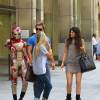 Jaden Smith (deguise en Iron Man) et sa petite amie Kylie Jenner se promenent a New York le 29 mai 2013.